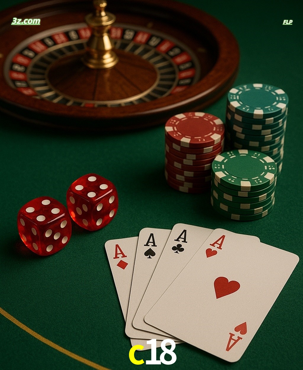 Cassino online c18 com jogos de mesa: roleta, dados, pôquer e fichas